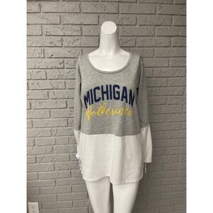 Gameday Michigan Wolverines Women's Long Sleeve Color Block T-Shirt Size M